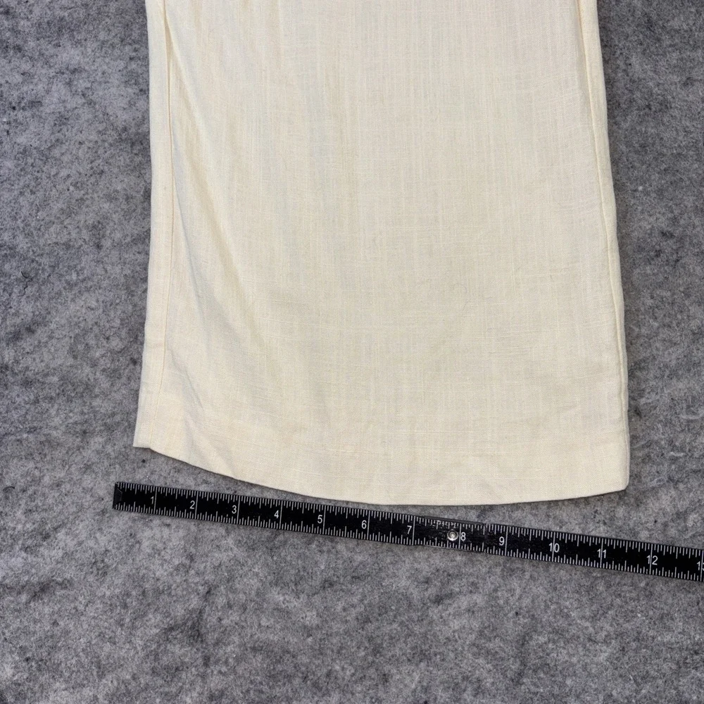 H&M Linen Jumpsuit Women's Medium Pale Yellow Resortwear Wide Leg‎ Minimalist